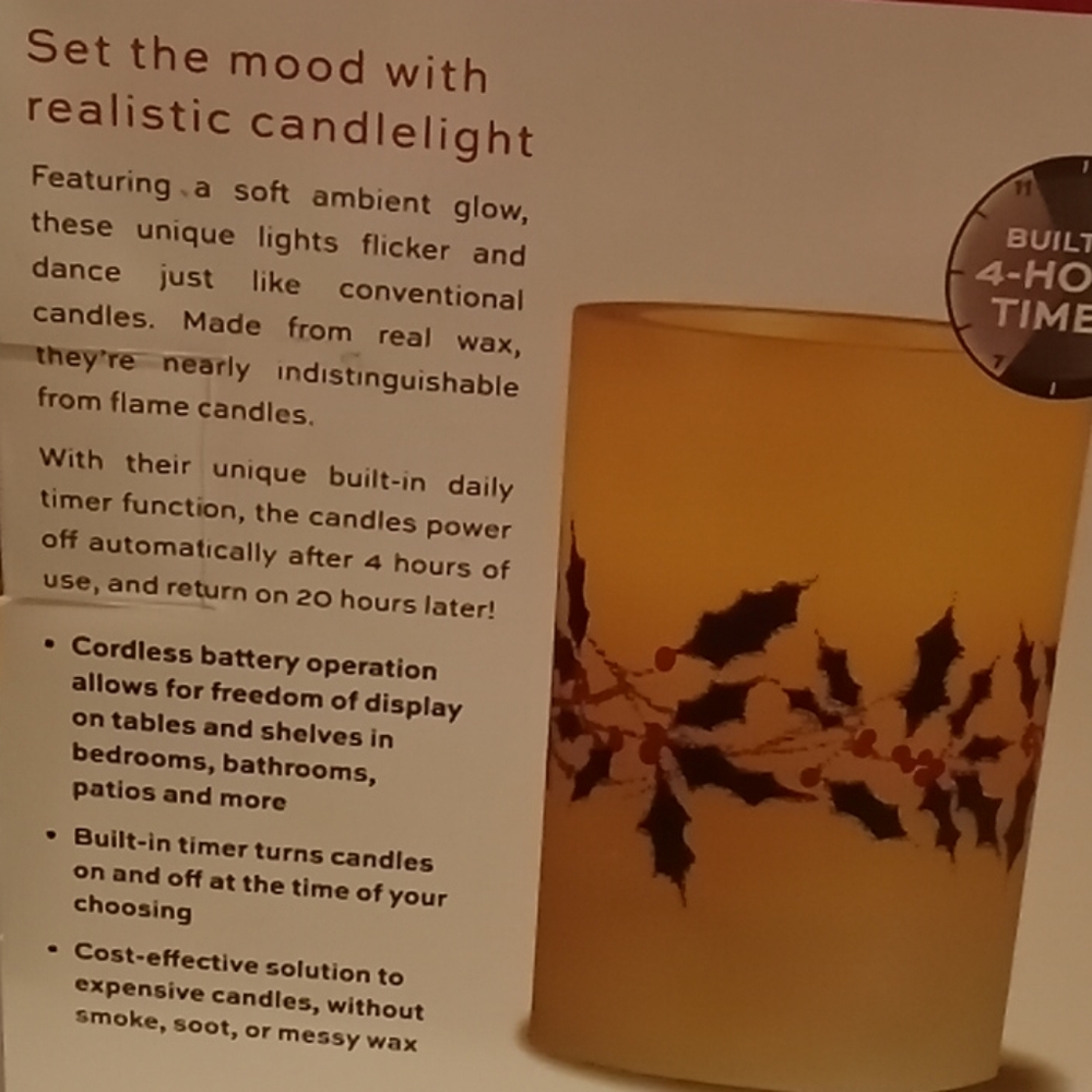 2 Piece LED Candle Set With Daily Timer - Picture 5 of 5